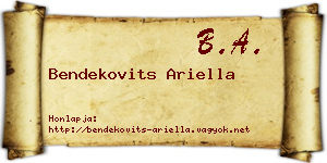 Bendekovits Ariella névjegykártya